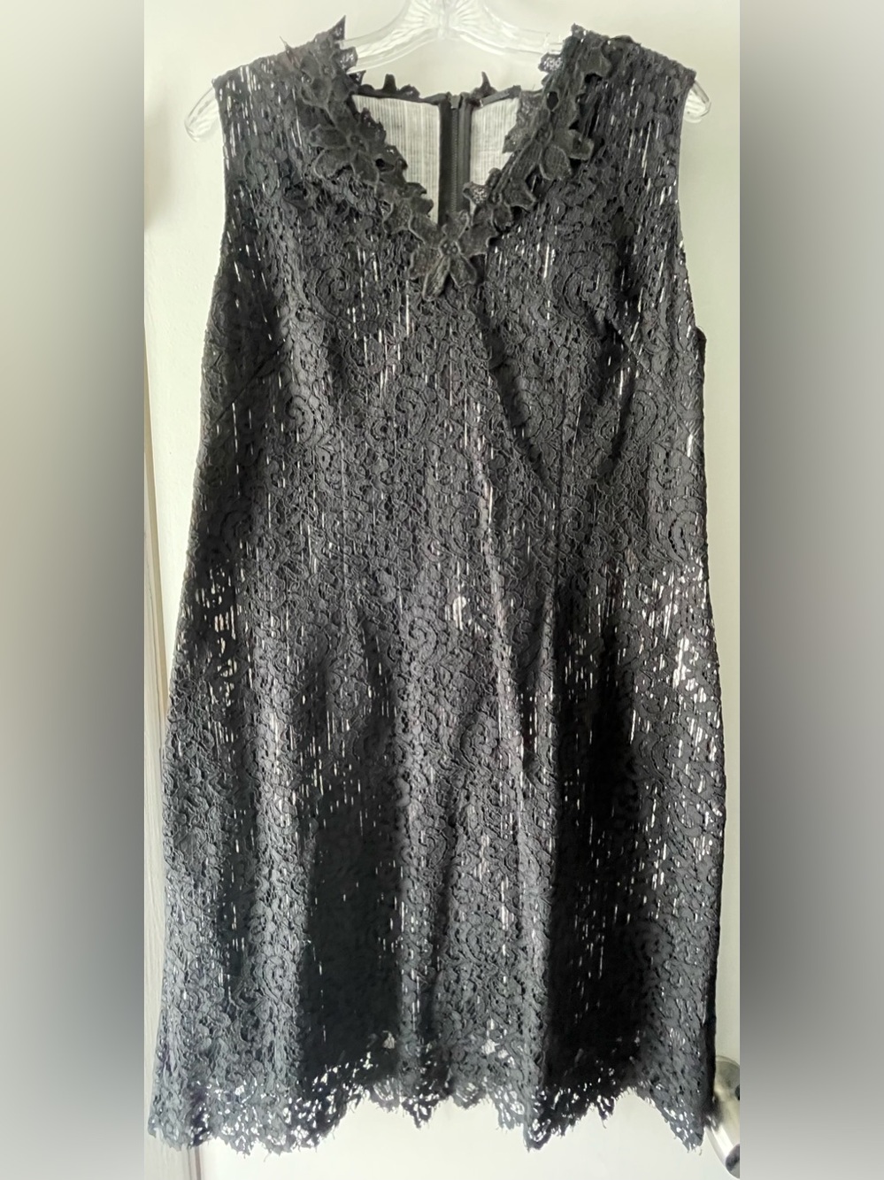 ELIE TAHARI LACE OVERLAY BLACK SHEATH COCKTAIL KNEE LENGTH PARTY DRESS - SIZE 14